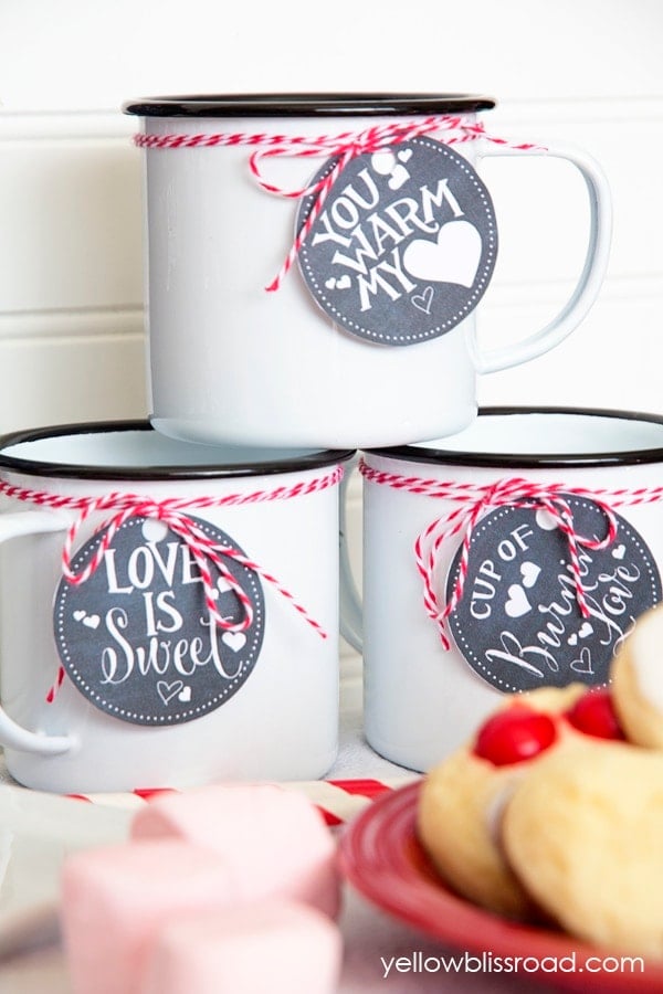 Valentines Hot Chocolate Bar Free Printable Drink Tags