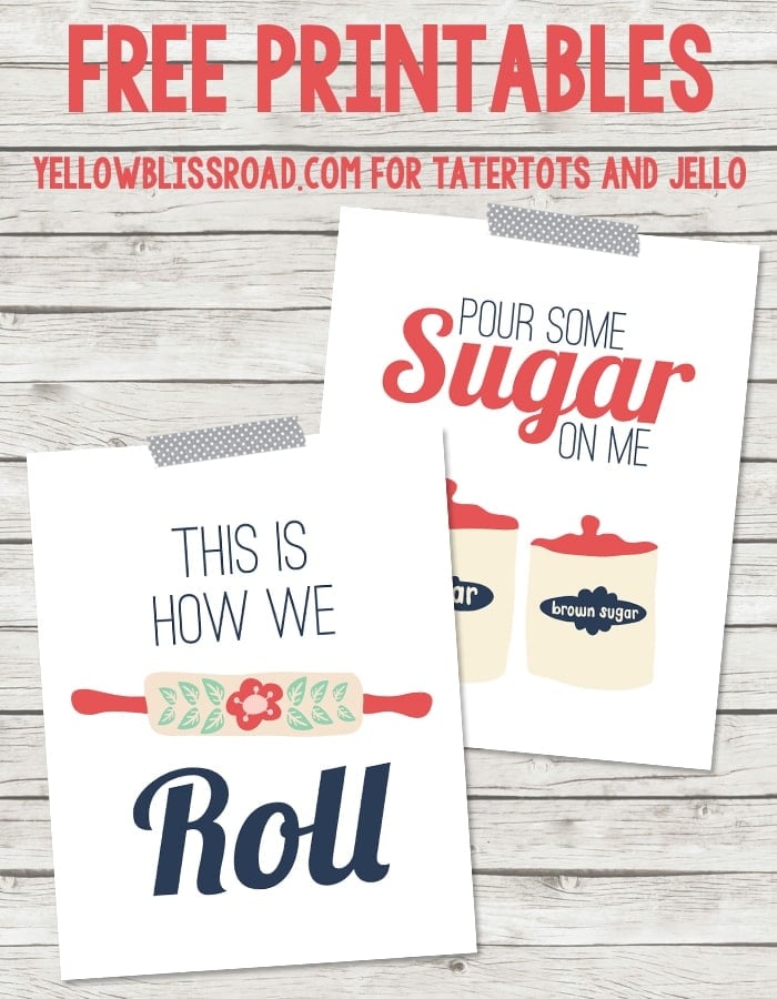 Free Printables for the Kitchen by Yellow Bliss Road for Tatertots and Jello