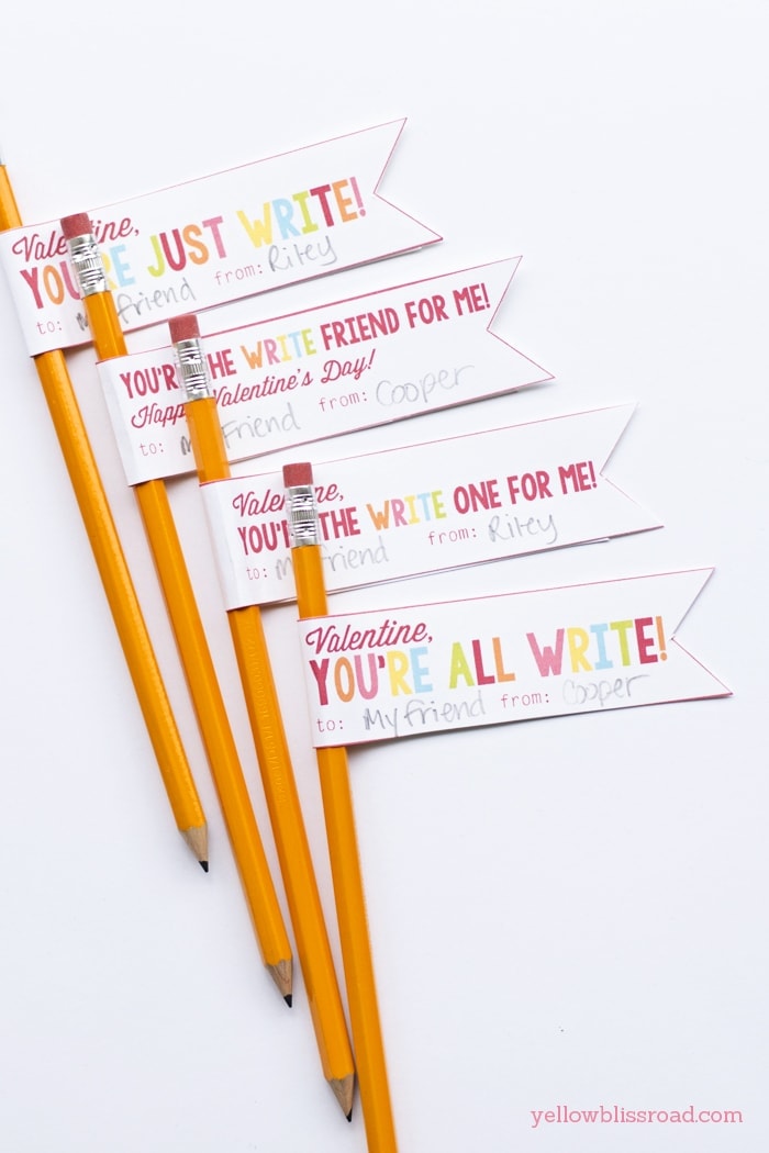 Free Printable Pencil Valentines Yellow Bliss Road