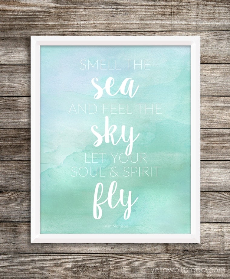 Beach printable watercolor background