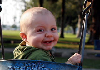 A smiling baby boy