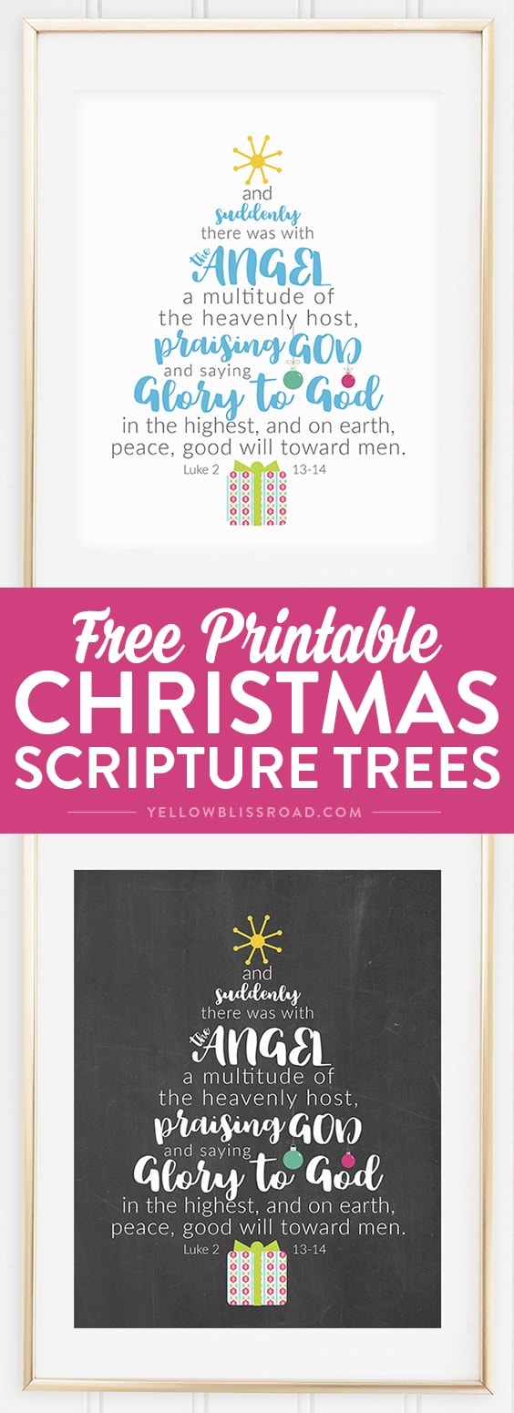 This Free Printable Christmas Scripture Tree speaks to the true meaning of Christmas. Available in a variety of colors and backgrounds, it's the perfect addition to any Christmas decor!