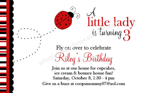 Ladybug invitation