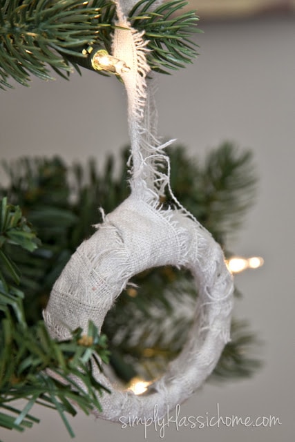 A close up of a cloth covered ornament
