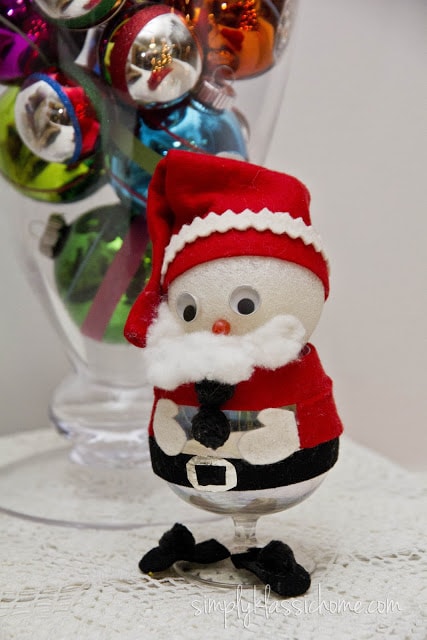 A close up of a decorative Santa