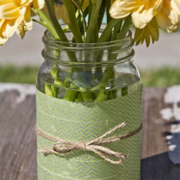 A vase of flowers on a table