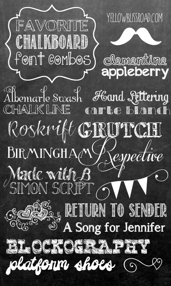 Social media image of Favorite Chalkboard Font Combos