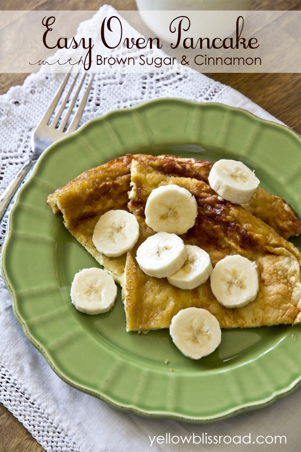 Get the recipe for this easy and delicious oven baked pancake! So easy and the kids love it too!! Get the recipe for this easy and delicious oven baked pancake! So easy and the kids love it too!!