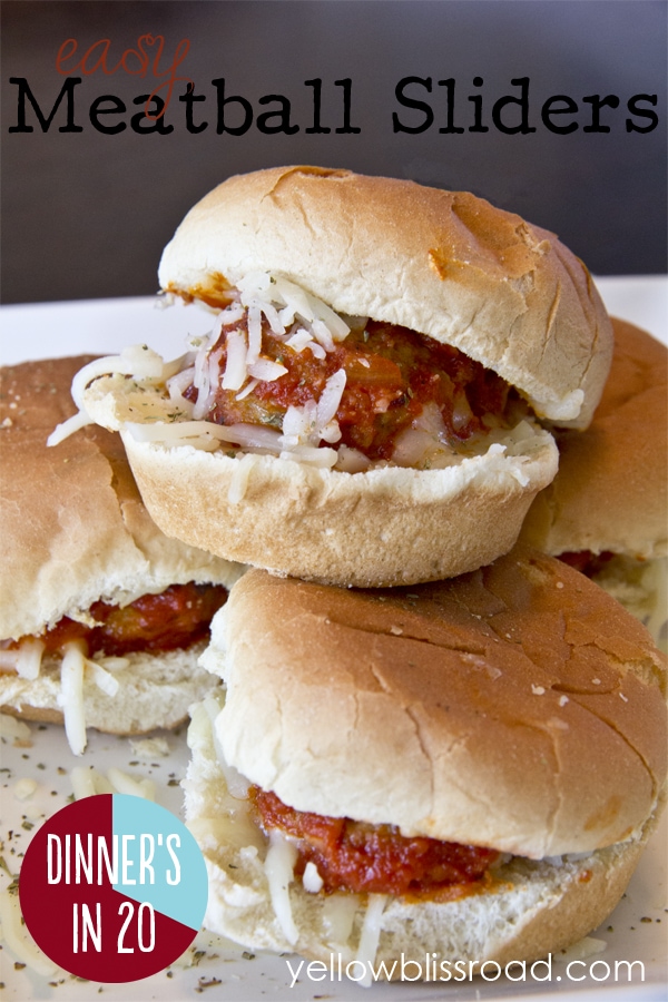Easy Meatball Sliders - a quick and delicious weeknight meal, or the perfect party appetizer for your summer party! #dinnersin20 Easy Meatball Sliders - a quick and delicious weeknight meal, or the perfect party appetizer for your summer party! #dinnersin20