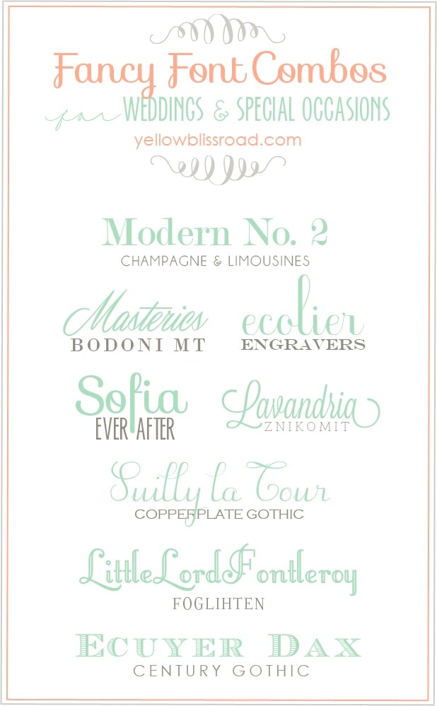 Fancy Font Combinations for Weddings and Special Occasions ...