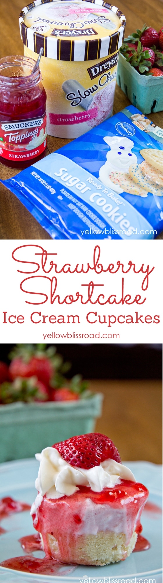 Strawberry Shortcake Ice Cream Cupcakes