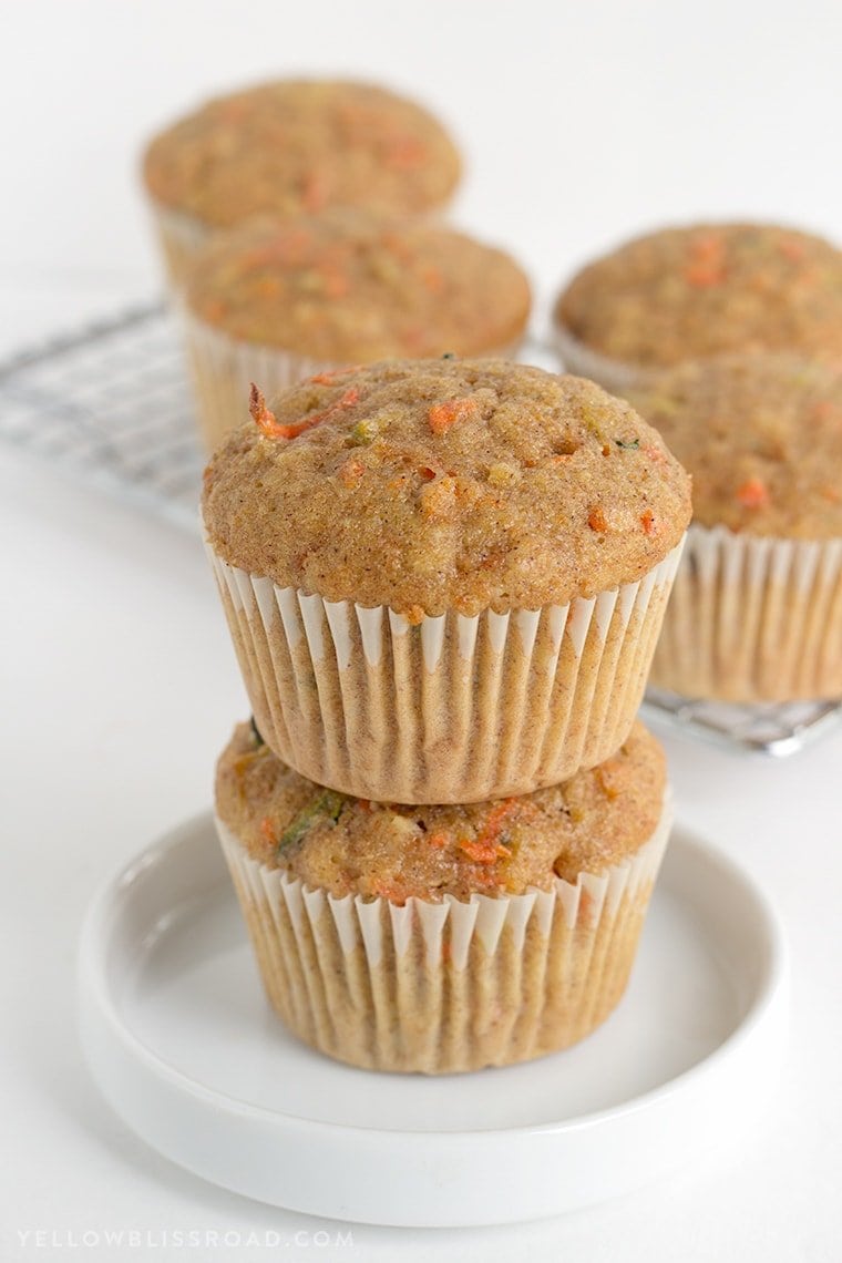 Zucchini Carrot Oatmeal Muffins, made with whole wheat and golden raisins, are the perfect option for a healthy, wholesome and delicious breakfast or snack.