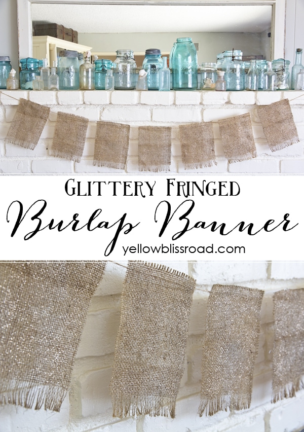 A rustic fall burlap banner with just a hint of sparkle. A perfect balance of rustic and glam!