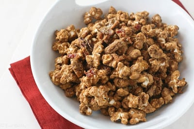 A bowl of chocolate popcorn