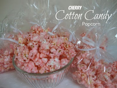 Social media image of Cherry Cotton Candy Popcorn