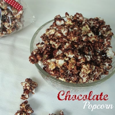 Social media image of chocolate popcorn