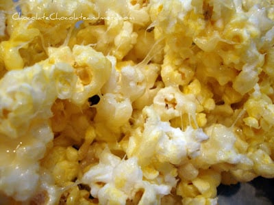 A close up of popcorn