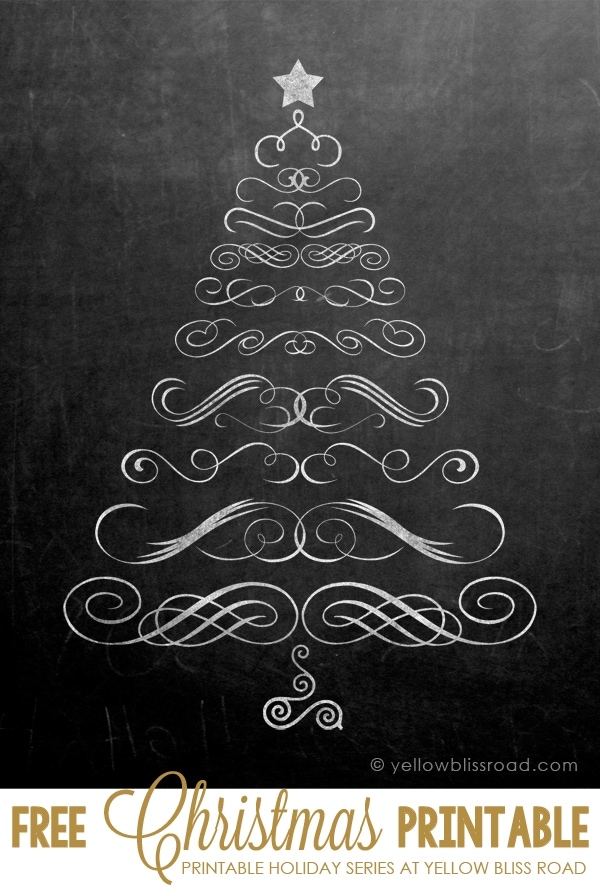 Chalkboard Swirly Tree image