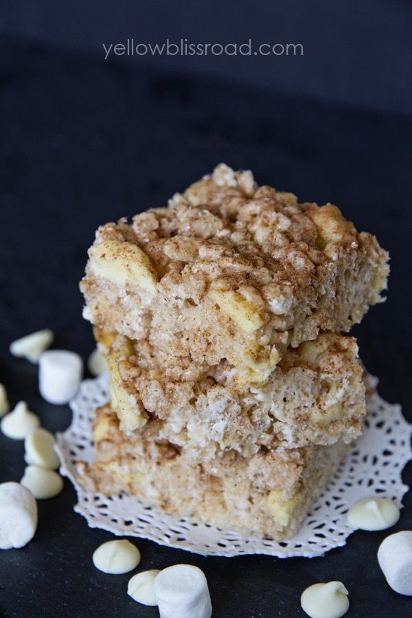 Apple Pie Rice Krispie Treats Yellow Bliss Road