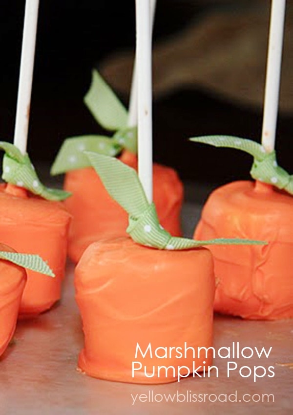 marshmallow pumpkin pops