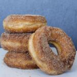 A close up of doughnuts