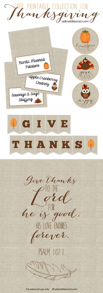 Free Printable Thanksgiving Collection
