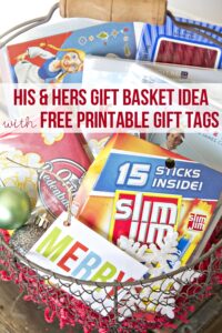 Free Printable Gifts Tags & a His & Hers Movie & Popcorn Gift Basket Idea