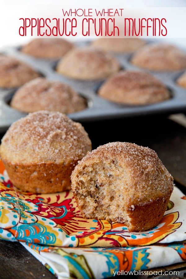 whole wheat applesauce crunch muffins