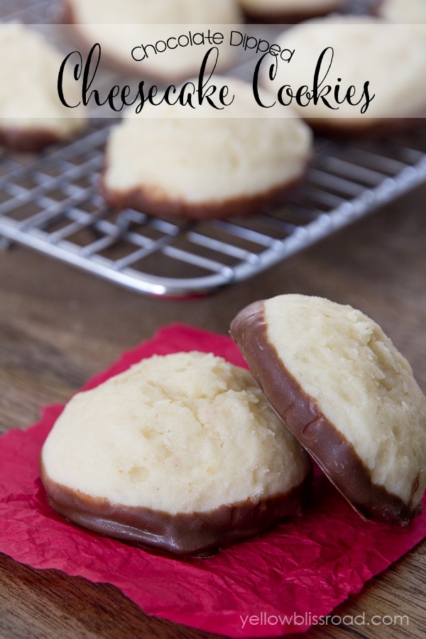 Chocolate Dipped Cheesecake Cookies