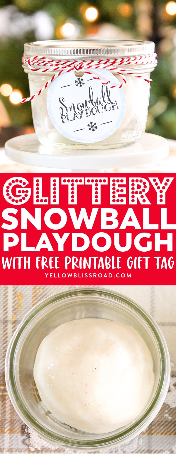 Glittery Snowball Playdough This homemade playdough recipe is easy and great for party favors or