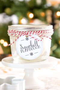A jar of snowball playdough