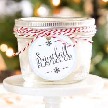 A jar of snowball playdough