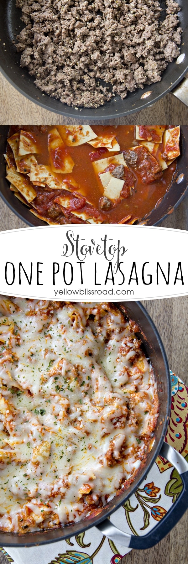Stovetop One Pot Lasagna - Ready in 30 minutes and perfect for busy weeknights! #pmedia #joytothetable #ad