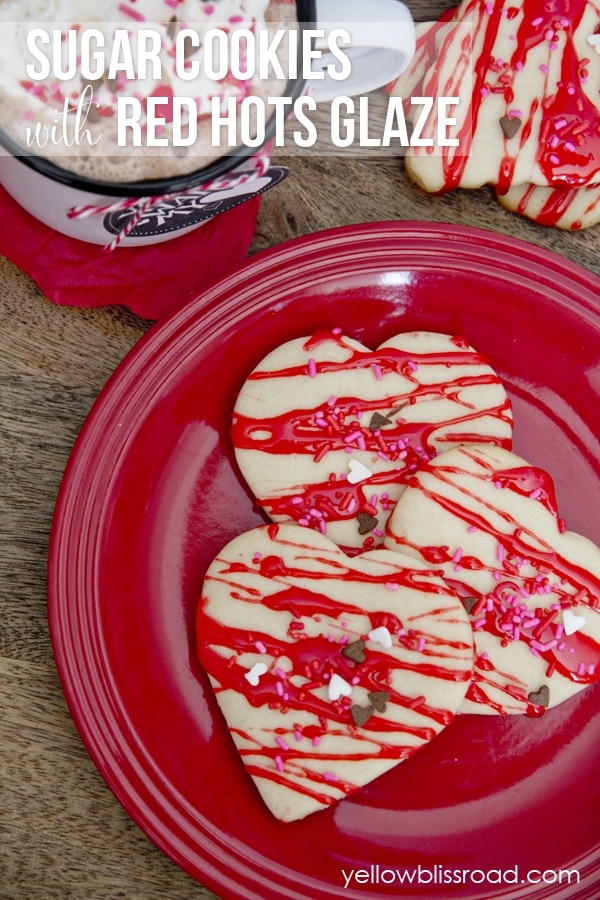 Sugar Cookies with Red Hots Glaze 