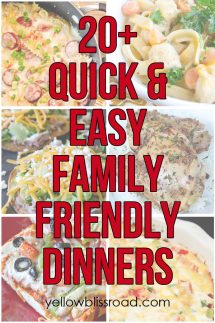 20+ Quick and Easy Family Friendly Meals - Yellow Bliss Road