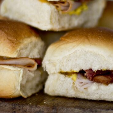 A close up of sliders