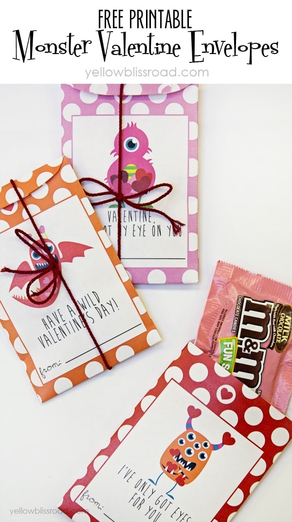 Free Printable Monster Valentine Envelopes