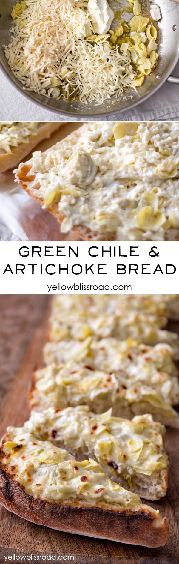 Green Chile & Artichoke Bread - a delicious appetizer and perfect for your next party!