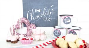 Hot Chocolate Bar for Valentine’s Day with Free Chalkboard Printables