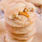 A stack of caramel stuffed cookies