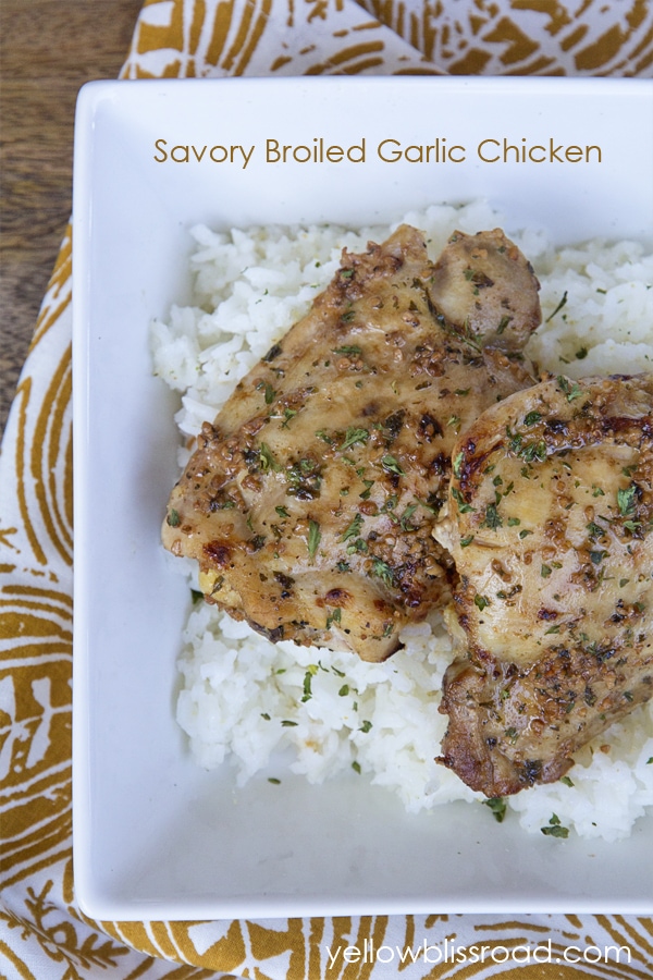 Savory Broiled Garlic Chicken - Made this tonight and my family LOVED it!
