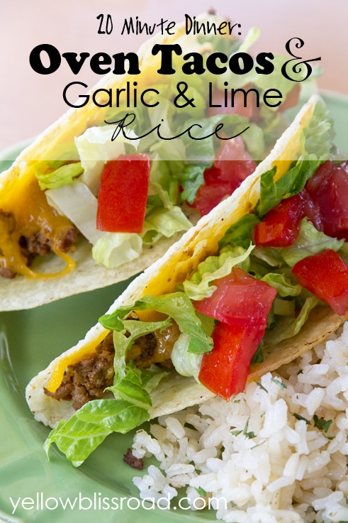Social media image of Oven Tacos and Garlic & Lime Rice