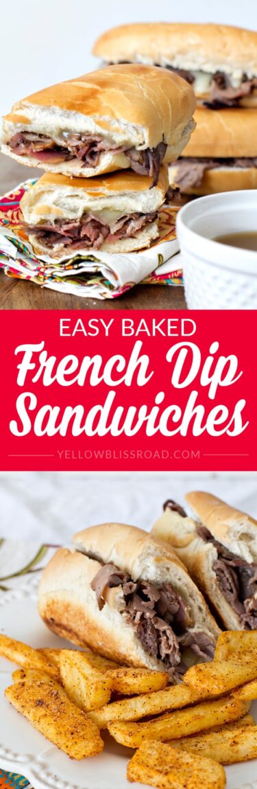 Easy Baked French Dip Sandwich Recipe | YellowBlissRoad.com