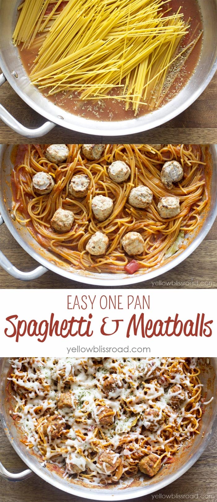 Easy One Pan Spaghetti and Meatballs - A quick and easy one pan version of this family favorite! 