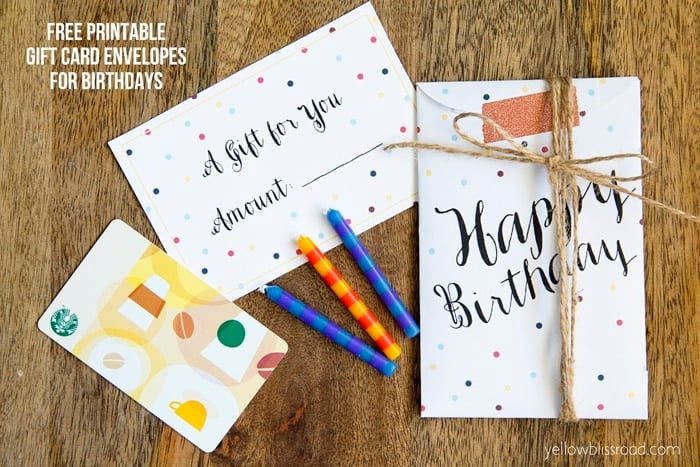 Free Printable Gift Card Envelopes for Birthdays 2