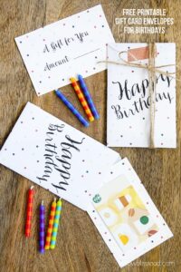 Free Printable Birthday Gift Card Envelopes