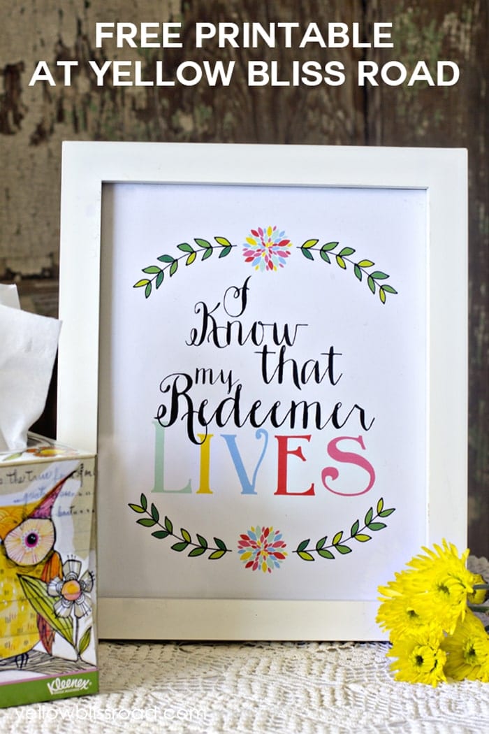 Free Printable My Redeemer Lives