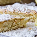 Close up of lemon coconut bars