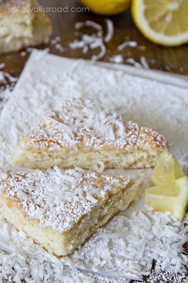 Lemon Coconut Cake Mix Bars