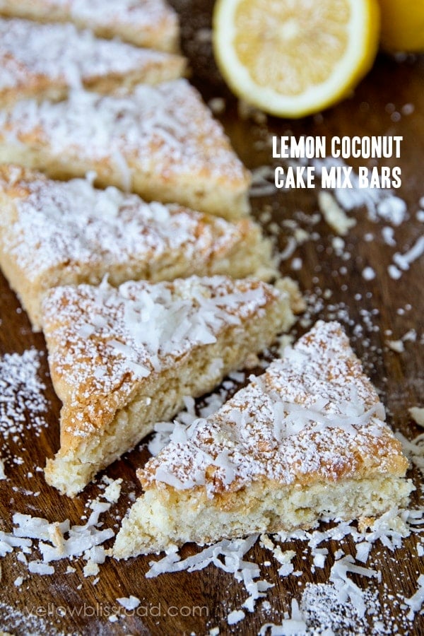 Lemon Coconut Cake Mix Bars